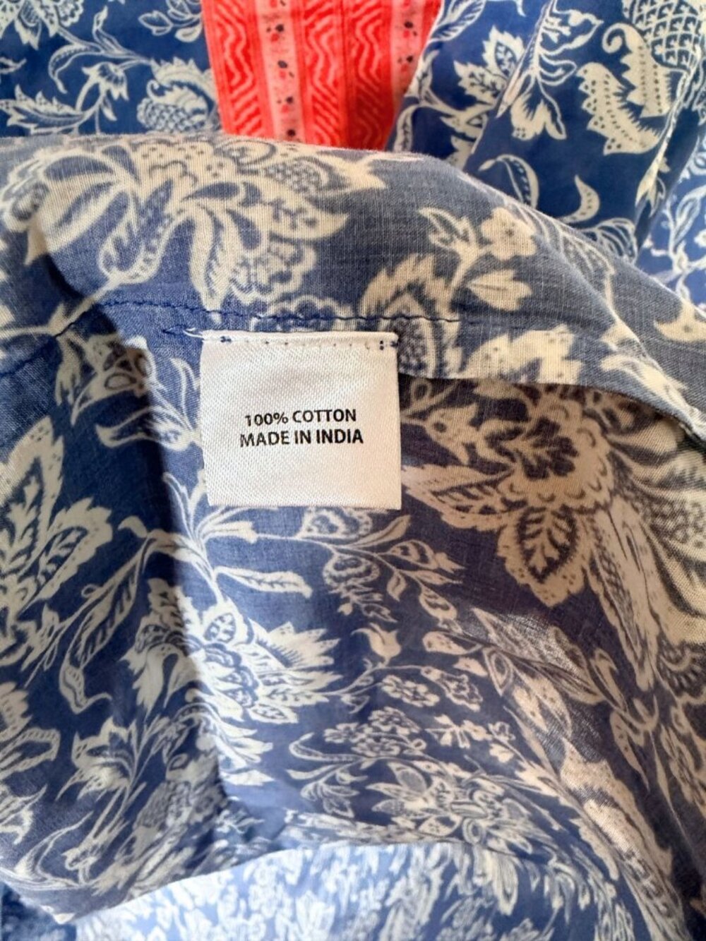 Tuckernuck Blue Chintz Maxi Caftan NWT Size L Cotton Floral Resort Dress - Picture 5 of 6